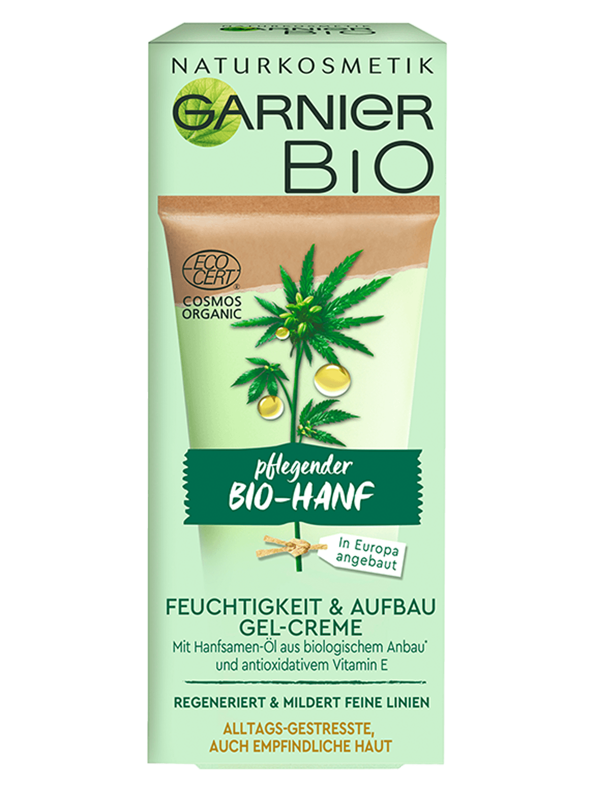 Verpackung der Bio-Hanf Feuchtigkeit & Aufbau Gel-Creme